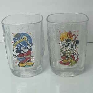 Mickey Mouse Walt Disney World Celebration 2000 McDonalds Glasses Set of‎ 2